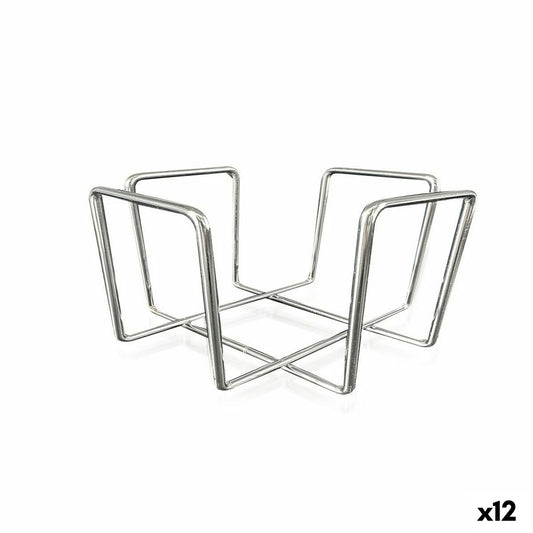 Napkin holder Quttin 17,5 x 17,5 x 9,5 cm (12 Units) Chromed