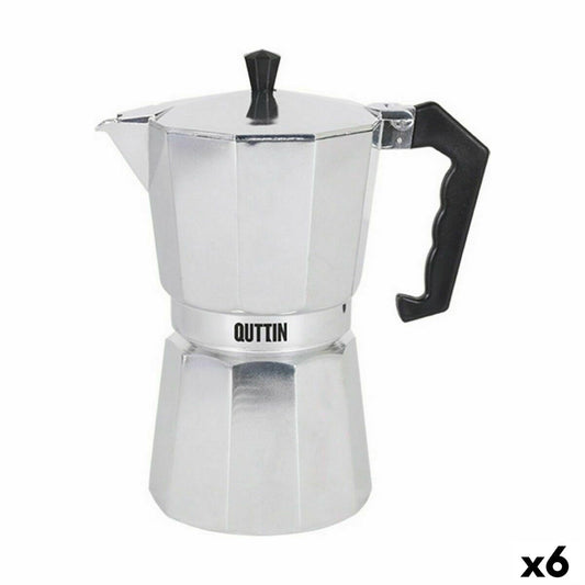 Italian Coffee Pot Quttin Aluminium 6 Cups (6 Units) Quttin