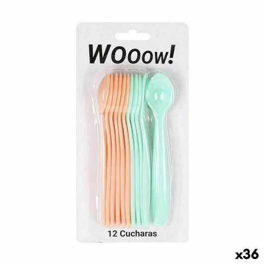 Reusable spoon set Reusable Multicolour 20 cm 12 Pieces (36 Units)