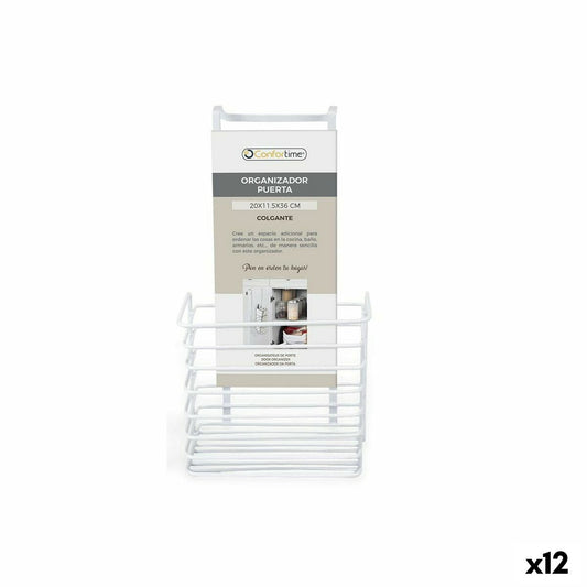 Basket for Kitchen Shelf Confortime 19 x 12 x 36 cm White (12 Units)