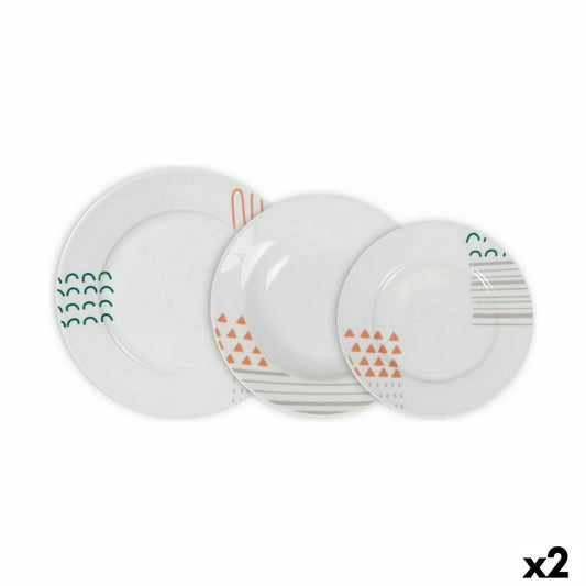 Dinnerware Set La Mediterránea Veronique Circular 12 Pieces (2 Units)