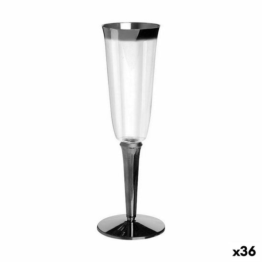 Set of reusable cups Algon Wine cellar Silver 3 Pieces 180 ml (36 Units) Algon