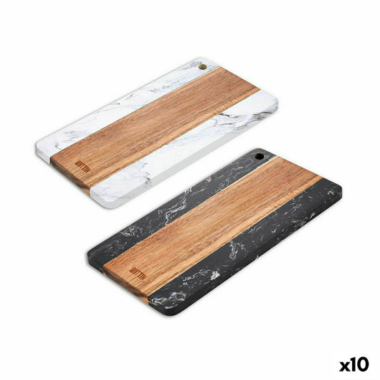 Cutting board Quttin Marble Acacia 15 x 30 cm (10 Units) Quttin