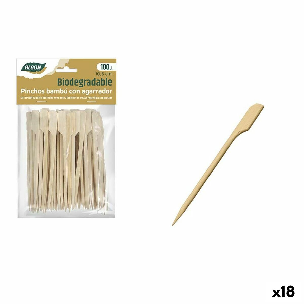 Barbecue Skewer Set Algon Bamboo 100 Pieces 10,5 cm (18 Units)