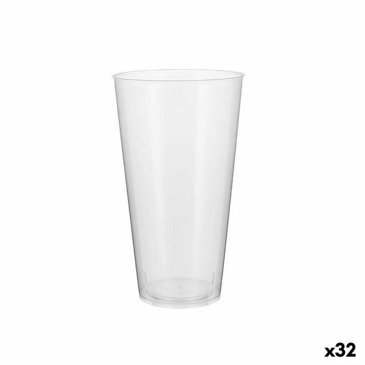 Set of reusable glasses Algon Plastic Transparent 10 Pieces 450 ml (32 Units) Algon