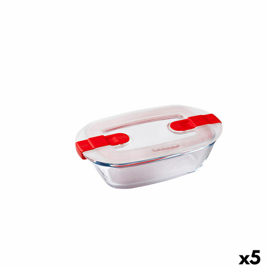 Hermetic Lunch Box Pyrex Cook & Heat Rectangular 400 ml 17 x 10 x 5 cm Transparent Glass (5 Units)