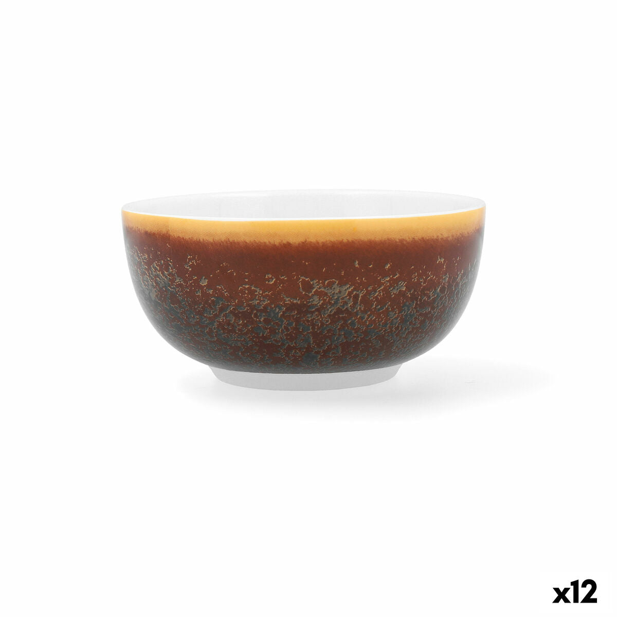 Bowl Ariane Coupe Decor Ceramic Brown (12 cm) (12 Units)