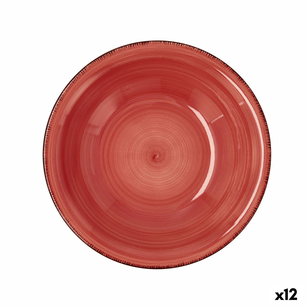 Deep Plate Quid Vita Ceramic Red (ø 21,5 cm) (12 Units)