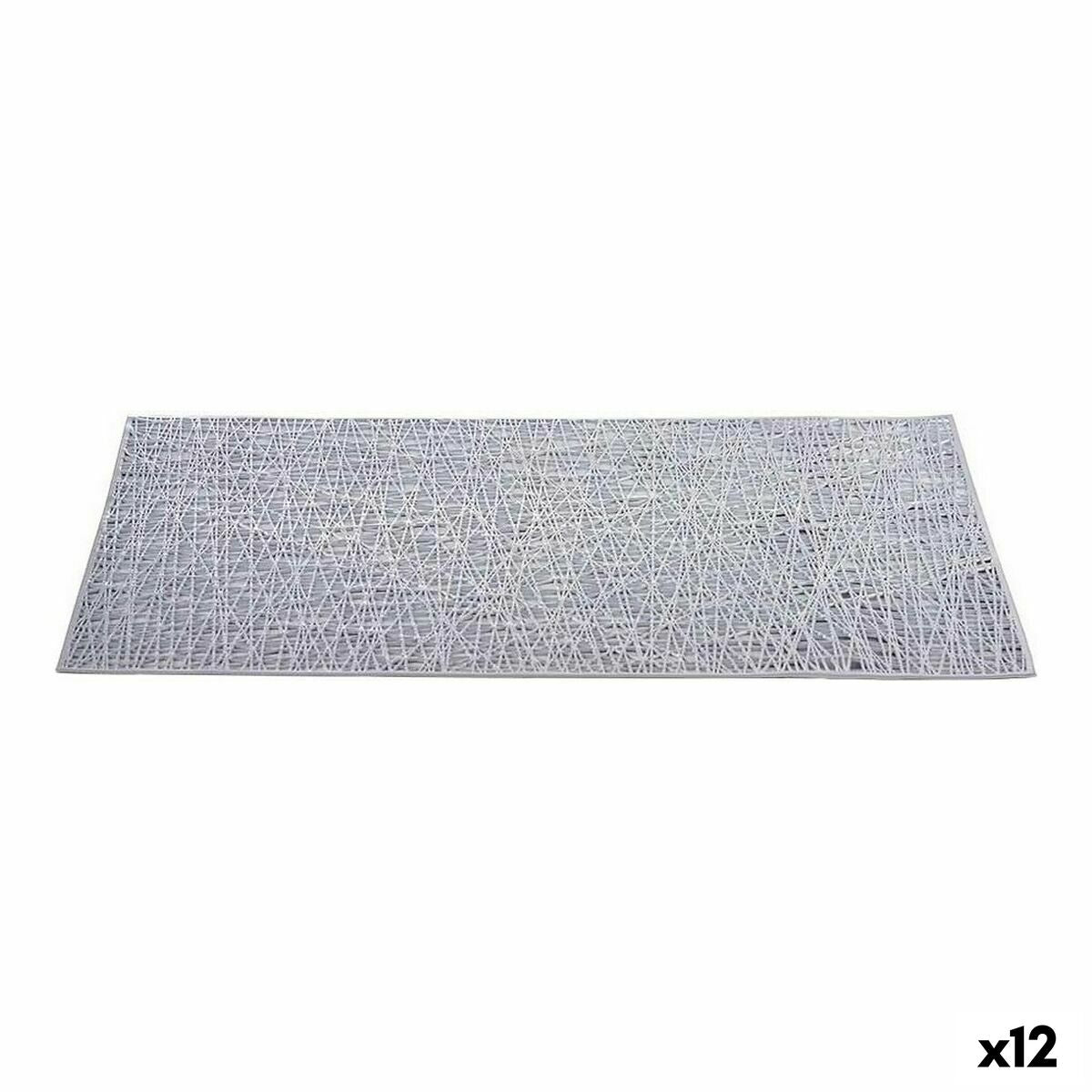 Table Mat Silver Plastic (45 x 0,01 x 30 cm) (12 Units)