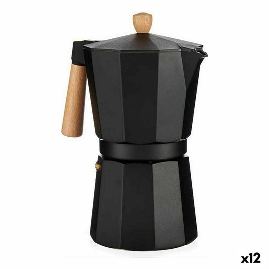 Italian Coffee Pot A611BQ-12 T Brown Black Wood Aluminium 650 ml (12 Units)