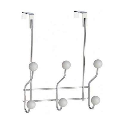 Door Coat Rack White Metal Plastic 10 x 22 x 26 cm (24 Units)