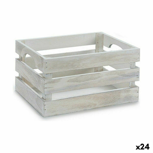 Decorative box White Aspen wood 26,2 x 13,2 x 15,8 cm (24 Units) Gift Decor