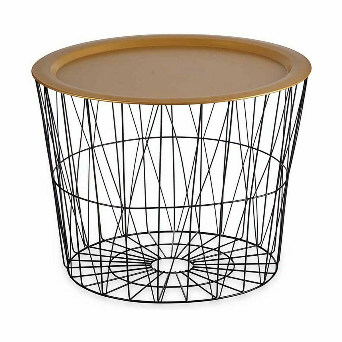 Side table Black Golden Metal 62 x 45,5 x 62 cm (4 Units)