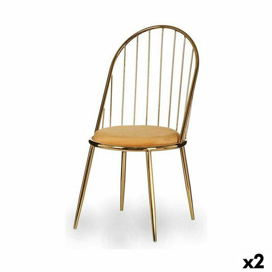 Chair Bars Golden Mustard 48 x 95,5 x 48 cm (2 Units) Gift Decor