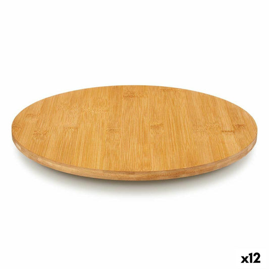 Table Mat Rotating Circular Brown Bamboo 40 x 3,4 x 40 cm (12 Units)