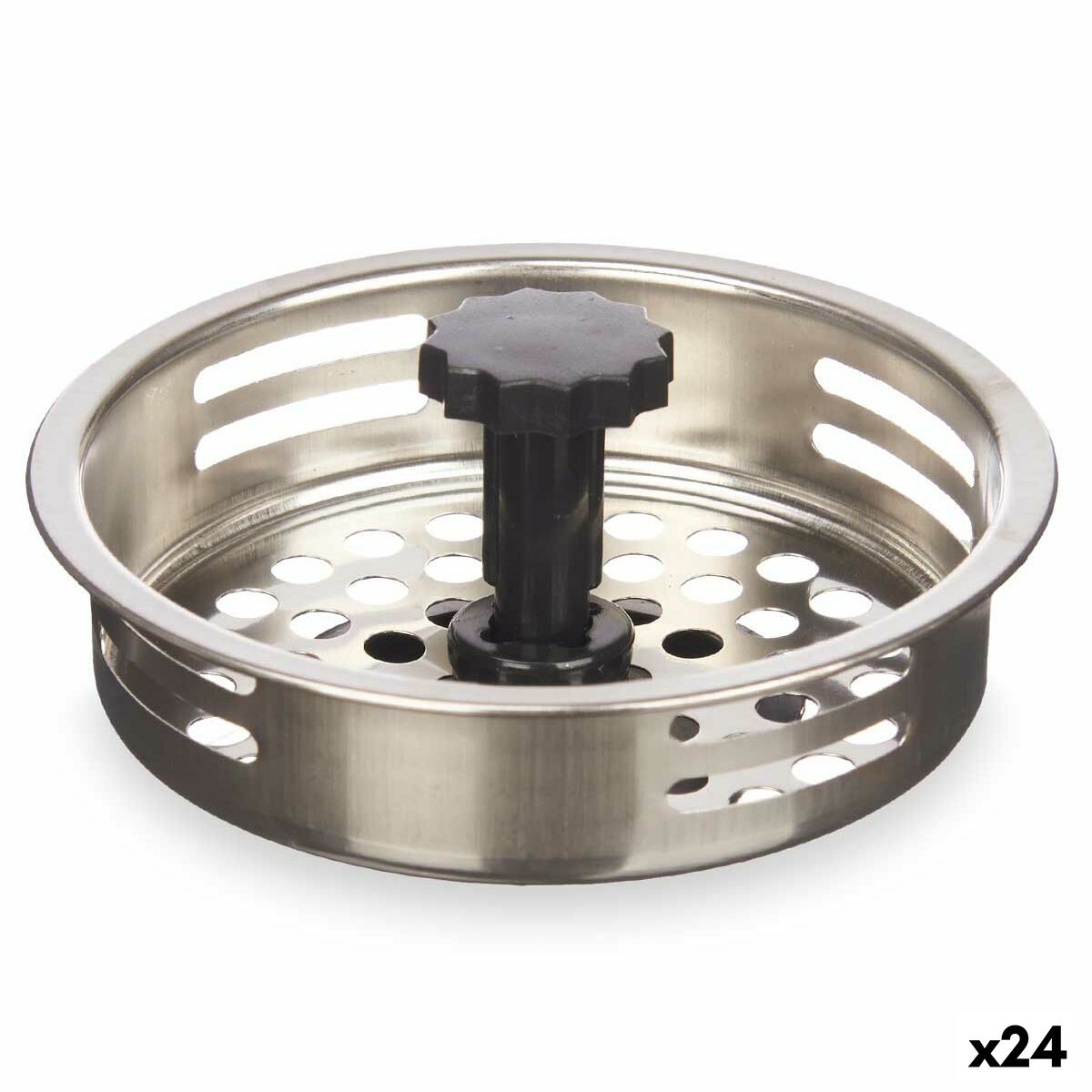 Sink Filter Ø 8,5 cm Black Silver Stainless steel (24 Units)