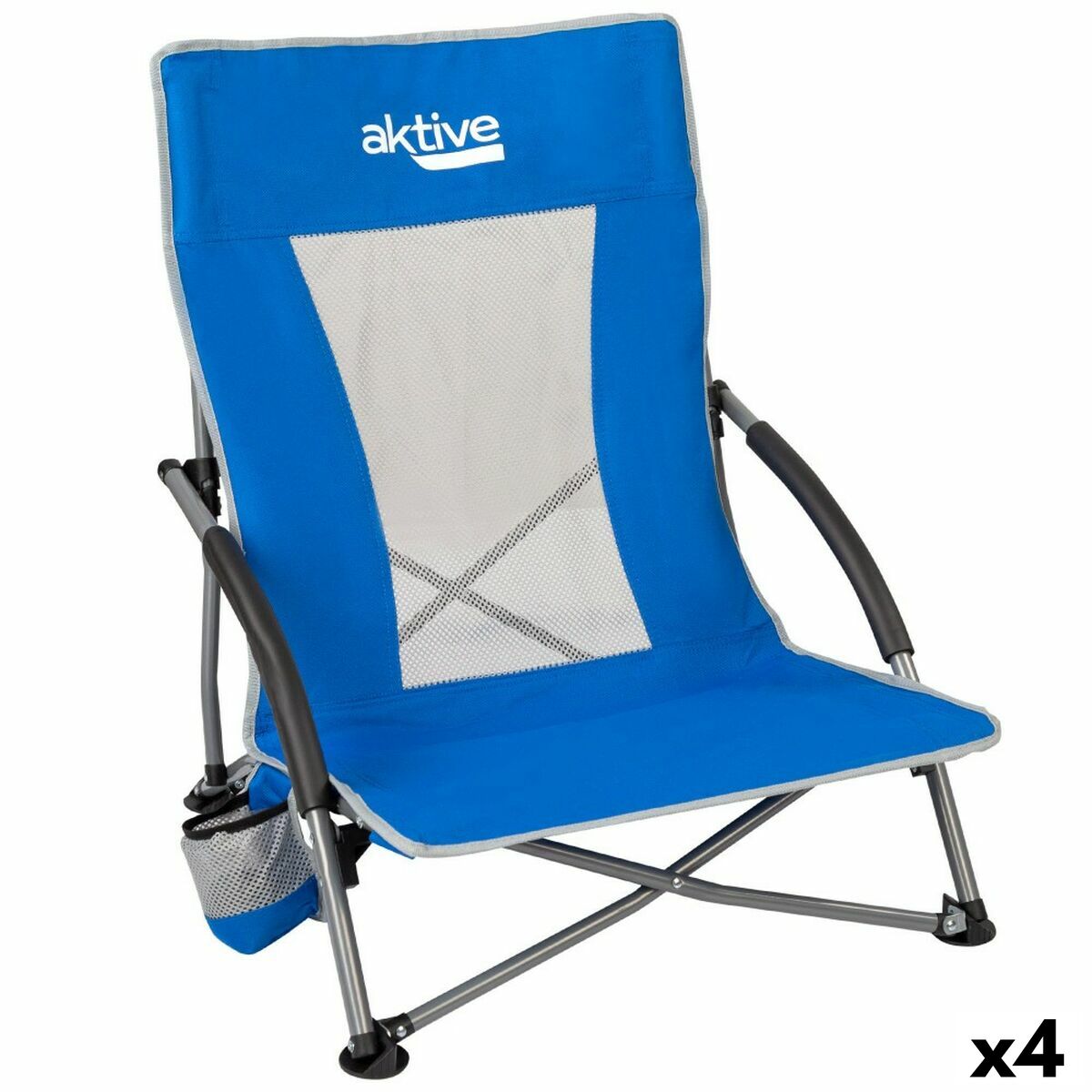 Beach Chair Aktive Blue 50 x 67 x 51 cm (4 Units) Aktive