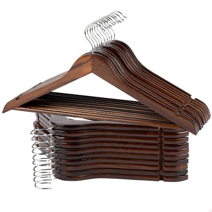 Set of Clothes Hangers Max Home Brown Wood Steel 44,5 x 23 x 1 cm 20 Pieces (4 Units)