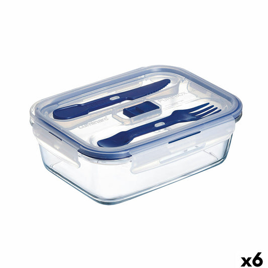 Lunchbox hermetisch Luminarc Pure Box Active Zweifarbiges Glas 1,22 L 16 cm (6 Stück)