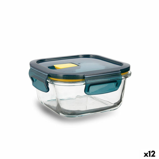 Lunchbox hermetisch Quid Astral Blau Glas 520 ml 13,6 x 13,6 x 7 cm (12 Stück)